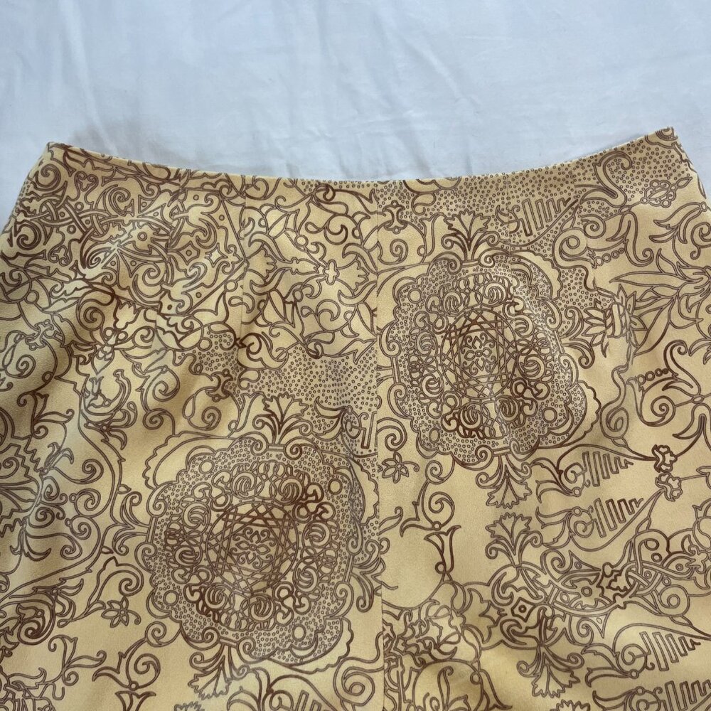 Talbots Yellow Velvet Y2K Ornate Pattern High Waist Pants | Size 6 - Picture 8 of 9